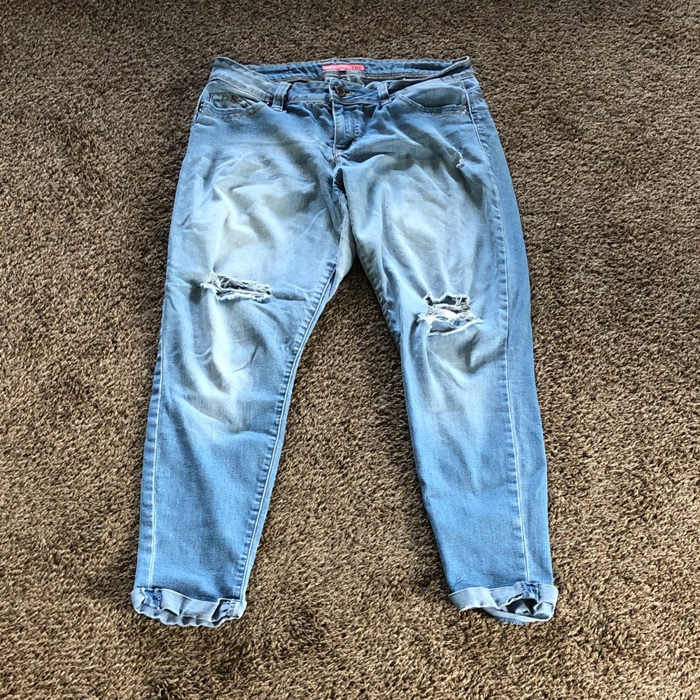 YMI Light Blue Distressed Boyfriend Jeans
